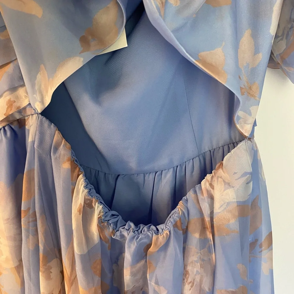 NWT Abercrombie & Fitch Emerson Drama Bow Back Maxi Dress Size XS
